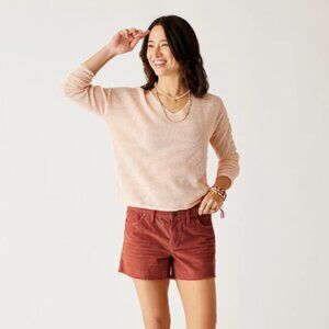 Carve Designs Zell Mesh Pullover Mesh Sweater in Peach Size Small